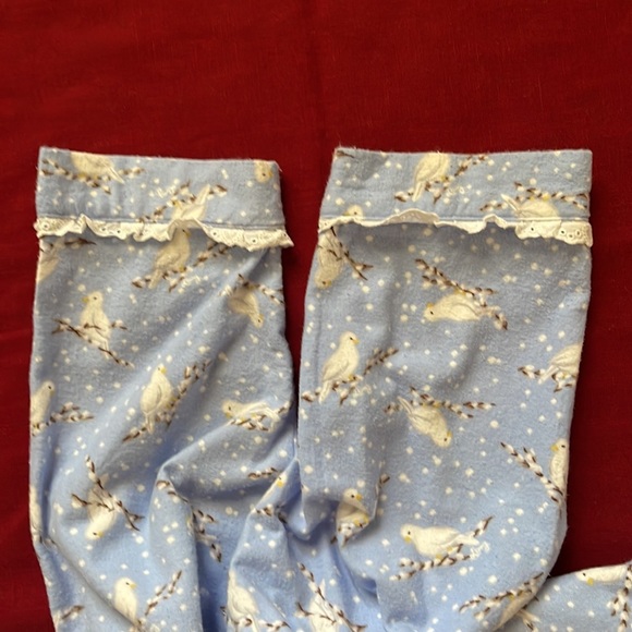 GUC Lanz of Salzburg Sz S Winter Snow Doves Flannel PJ Top ONLY - Picture 8 of 14